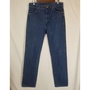 Wrangler Jeans Mens 35x36 Blue Denim 13MWZ Cowboy Cut Straight Leg Western